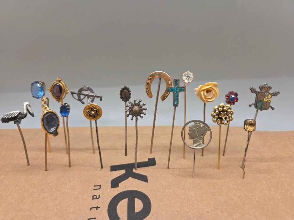 Antique and Vintage LOT of 18 stick pins